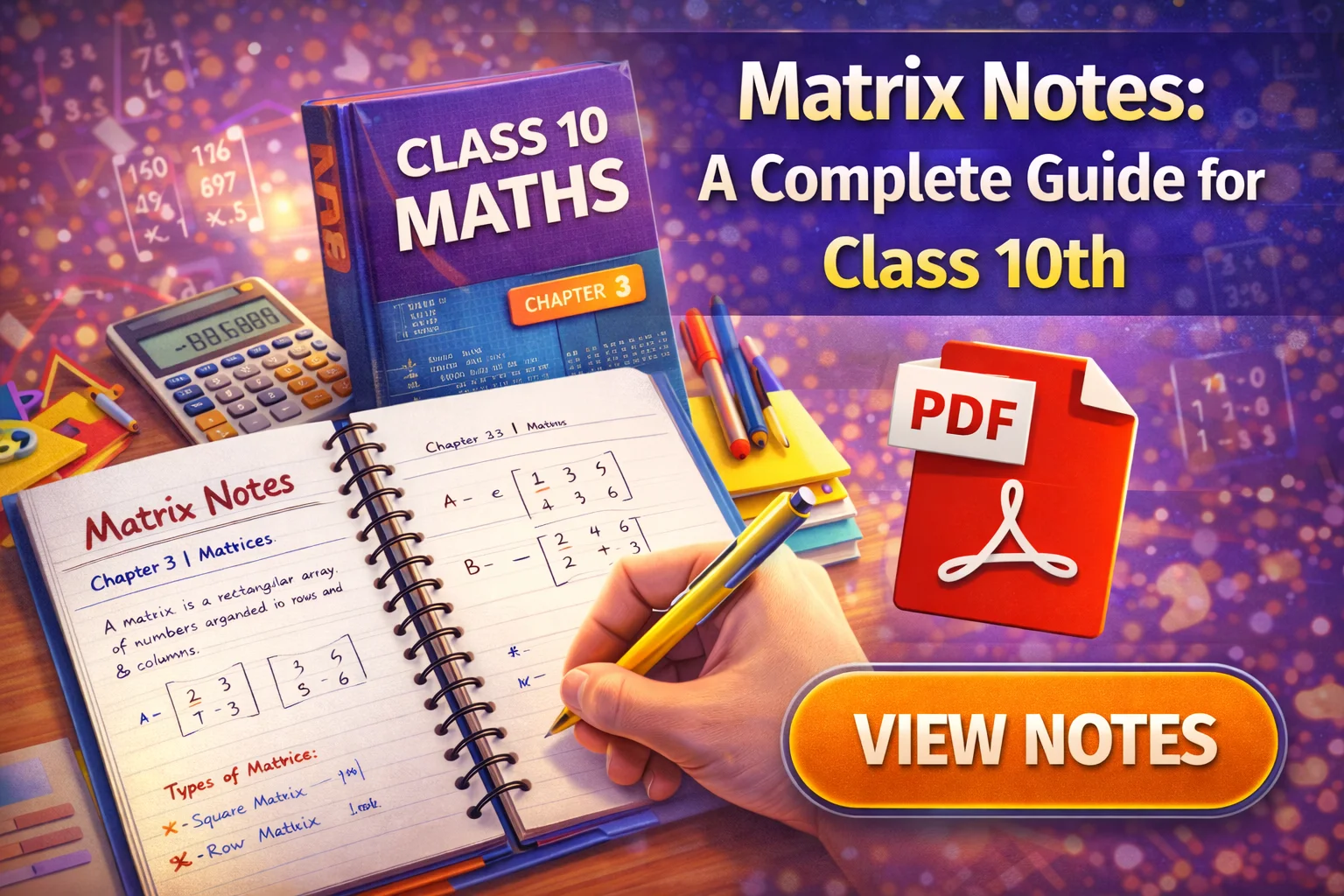Matrix Notes For Class 10th